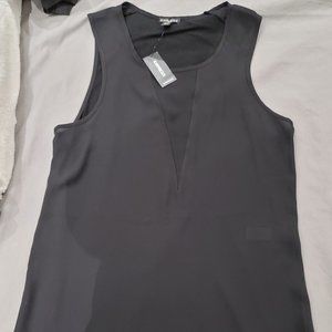 V Mesh Inset Tunic Tank